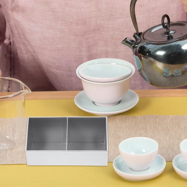Milisten Caja Organizadora De Té Plateada Con Compartimentos Para Café