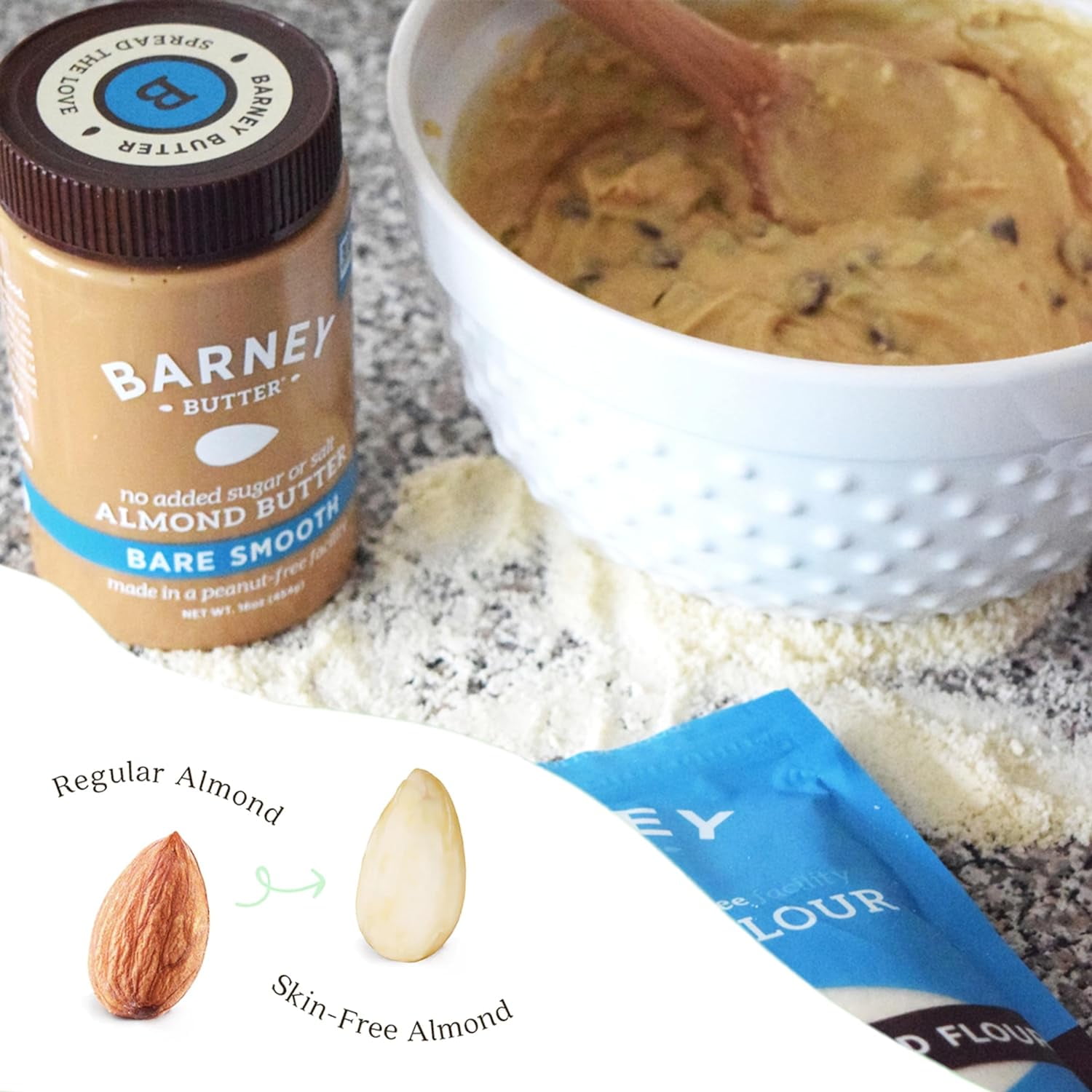 Pack of 6, Barney Butter Bare Smooth Almond Butter, 16 oz