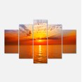 thumbnail image 2 of Orange Sea Sunrise under Blue Sky - Large Seashore Canvas Print, 2 of 3