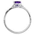thumbnail image 3 of SuperJeweler 1 1/2 Carat Oval Shape Amethyst and Diamond Ring In Sterling Silver For Women, 3 of 6