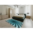 thumbnail image 5 of Ahgly Company Machine Washable Indoor Round Transitional Deep Teal Green Area Rugs, 8' Round, 5 of 7