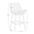 thumbnail image 7 of CHITA 27 inch Counter Height Swivel Bar Stools Low Back Set of 4,Faux Leather in white, 7 of 7