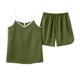 thumbnail image 2 of Karight Sleepwear for Womens Straps Tank Top Shorts 2 Piece Pajamas Lace Faux Silk Nightgowns Plain Match Thin Pjs Sets, 2 of 5