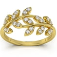 thumbnail image 4 of Pompeii 1/3Ct Diamond Wedding Stackable Ring Vine Petal Leaf White Yellow or Rose Gold, 4 of 6