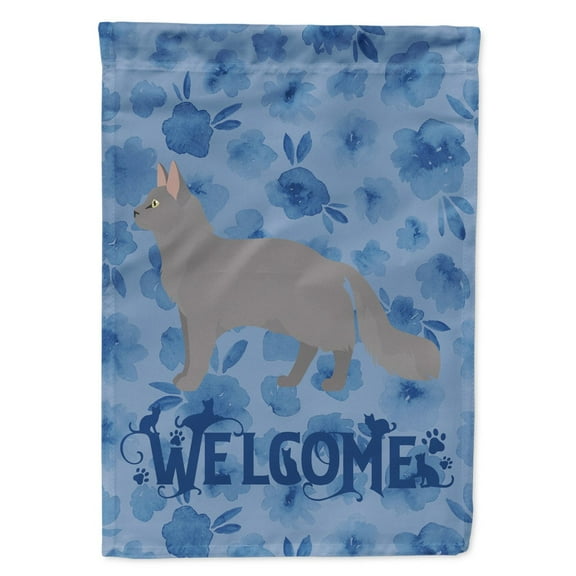 Nebelung #2 Cat Welcome Flag Canvas House Size