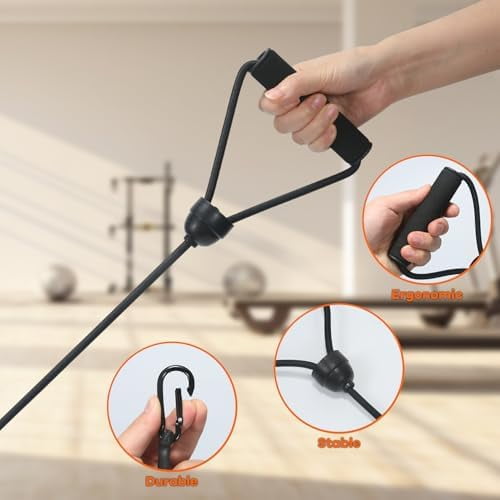 Jointown 1 Pair Stepper Resistance Bands with Handles & Connecting Strap – Workout & Exercise Bands for Strength Training, Muscle Toning, Home Gym Fitness Equipment