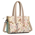 thumbnail image 2 of Teacher Tote Bag,Pitbull Dog and Flower Floral Teacher Utility Tote Bag,Large Work Tote Bags for Women with Multiple Pockets,Top Zipper Closure,13.8x10.6x6.7 Inch, 2 of 5