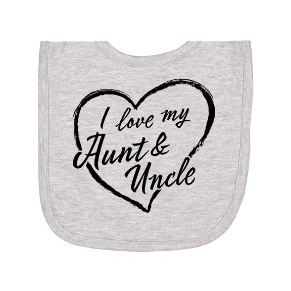 Inktastic I Love My Aunt and Uncle in Black Chalk Heart Newborn Bib
