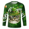 thumbnail image 4 of IWRICH St. Patrick's Day T Shirts for Men Long Sleeve Cute Graphic Shamrock Pullover Tops Cozy Crewneck Tees 01-Green M, 4 of 4