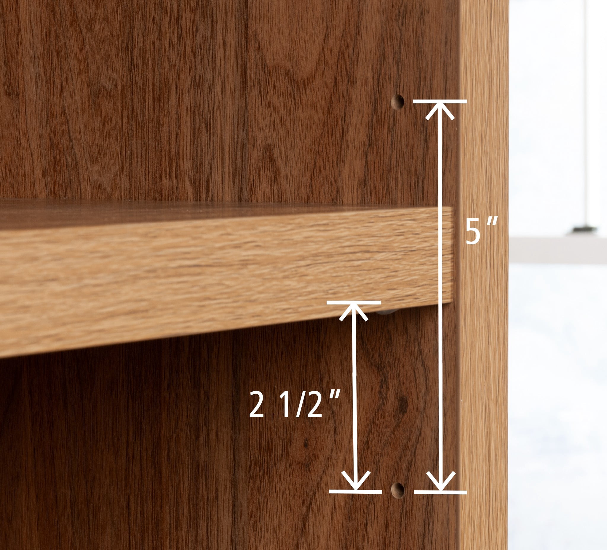 Mainstays Westley 5 Shelf Arch Bookcase, Warm Walnut Finish