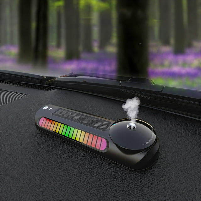 Solar Smart Car Air Freshener, Smart Car Diffuser, 70ML Essential Oil Diffuser Last 5 Months, Auto On/Off, Aluminum Alloy, 3 Mode Adjustable, Ambient Light, Car Fresheners, Car Fragrance
