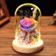 thumbnail image 4 of Rosas artificiales con luces LED, base de madera con cúpula de cristal, para regalos de Navidad, Día de San Valentín, Día de la madre, 4 of 5