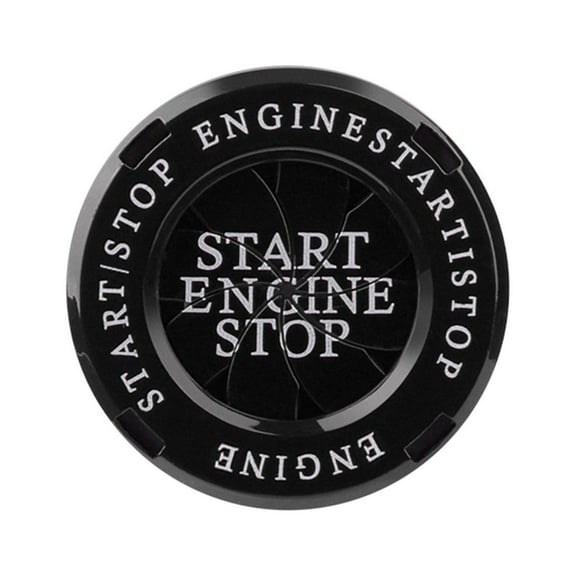 Alloy Engine Start Stop Button Cover for Car or Motorcycle, Rotating Ignition Protection, Scratch-Resistant Decorative Trim Fits Most Vehicles