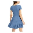 thumbnail image 2 of BEBOP Womens Blue Heather Short Sleeve Mini Dress XL, 2 of 2