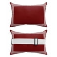 thumbnail image 2 of Pack of 2 Outdoor Lumbar Pillow Covers 11x16 Inch, Dark Red Geometric Waterproof Throw Pillow Covers Set, White Greek Key Design Abstract Modern Art Decorative Cushion Cases for Patio Porch Car, 2 of 7