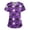 Purple(Pumpkin Ghost), variant on Halloween Scrubs for Women Pumpkin Ghost V Neck Short Sleeve Plus Size Scrub Shirts Nurse Scrubs Stretch Fitted Summer Holiday Casual Uniform Shirts With Pockets Purple 2XL