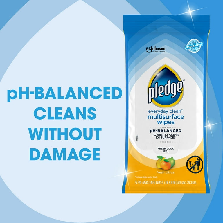 Pledge Everyday Clean Multisurface Wipes, Fresh Citrus, 75 Count photo 3