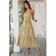 thumbnail image 2 of PRETTYGARDEN Women's Summer Floral Maxi Sun Dress Sleeveless Halter Neck Flowy Ruffle Hem Long Boho Dresses with Belt, 2 of 7