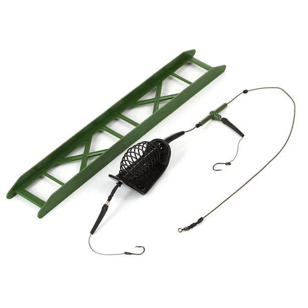 WDOplteas Carp Fishing Hair Rigs Sinker Cage Feeder Barbed Bait Holder Hook (40g)