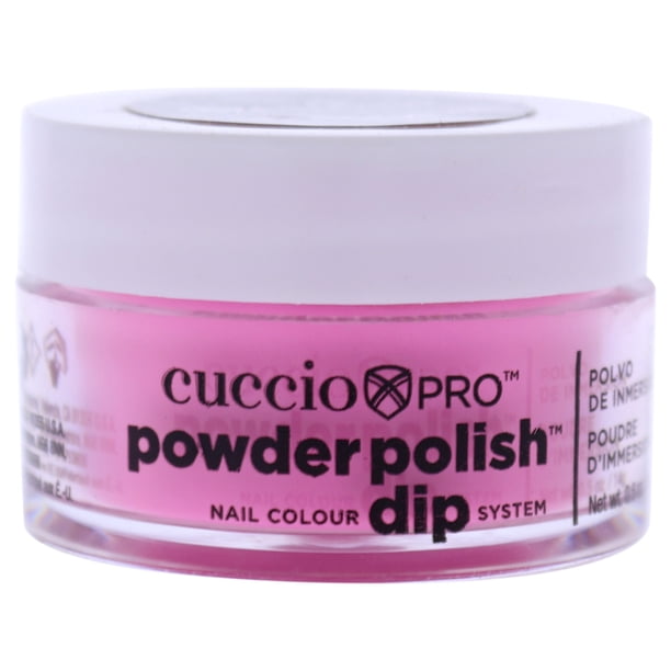 Sistema de inmersión Cuccio Pro Powder Polish esmalte de uñas en polvo Bright Neon Pink 0,5 oz