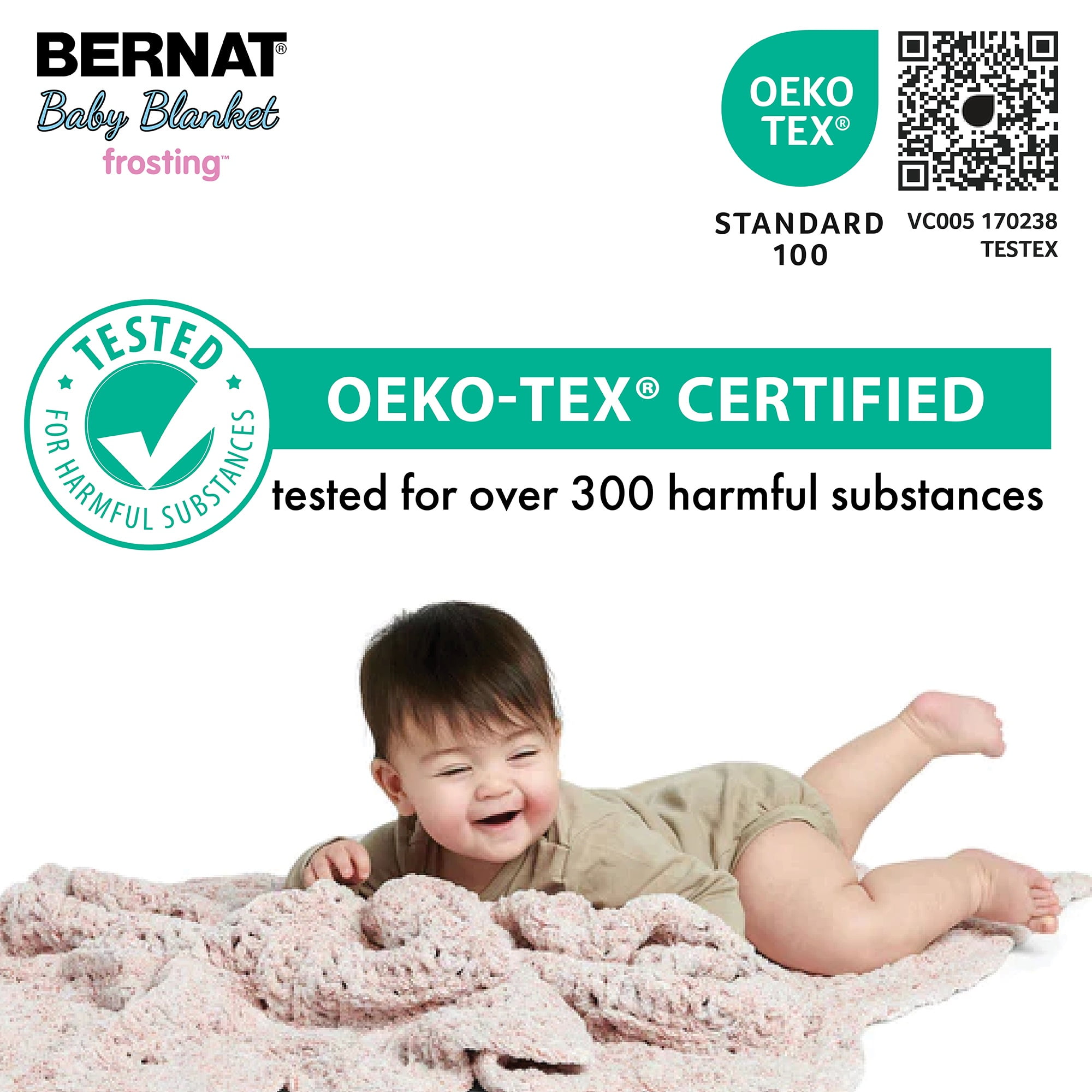 Bernat® Baby Blanket Frosting™ #6 Super Bulky Polyester Fil, 10.5oz/300g 220 Yards BABY BLANKET FROSTING FIL