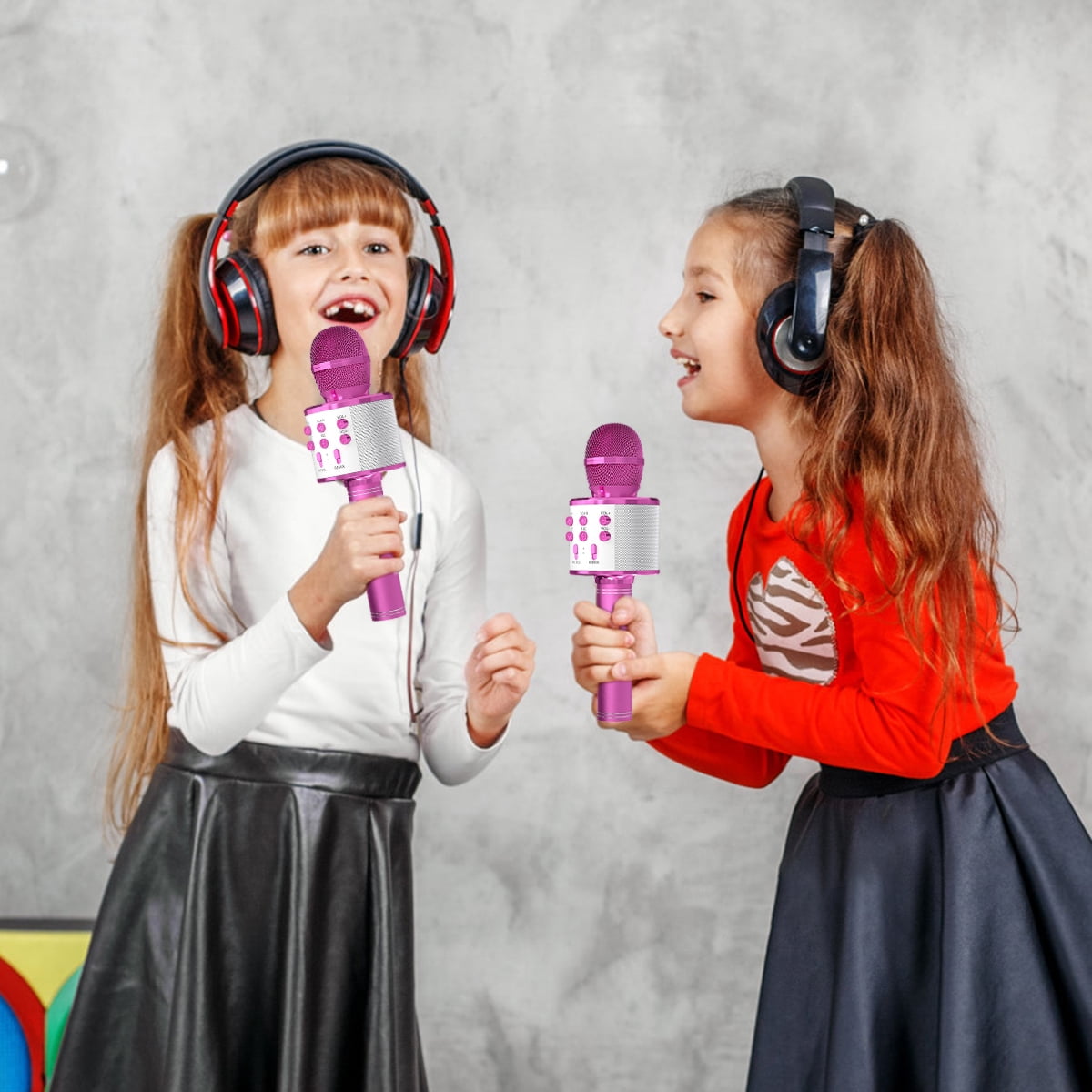 PayUSD Wireless Microphone for Kids Bluetooth Karaoke Microphone for adults 5-in-1 Portable Handheld Mic Speaker Birthday Christmas Gifts Toys for Girls Boys Adults All Age, Pink