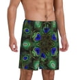 thumbnail image 2 of Sikiie Peacock Feathers Mens Pajama Shorts, Lounge Pant, Men's shorts，Sleep Pj Shorts for Men-Small, 2 of 6