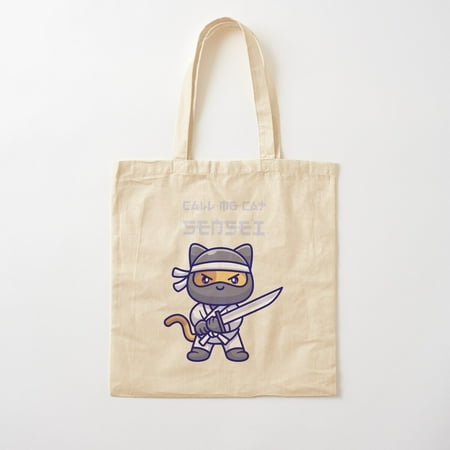 Funny Ninja Cat Call Me Cat Sensei Cat Lovers Shirt For Men Or Women Or Kids Cotton Tote Bag Canvas Tote Bag  Family Gift For Mother  Her