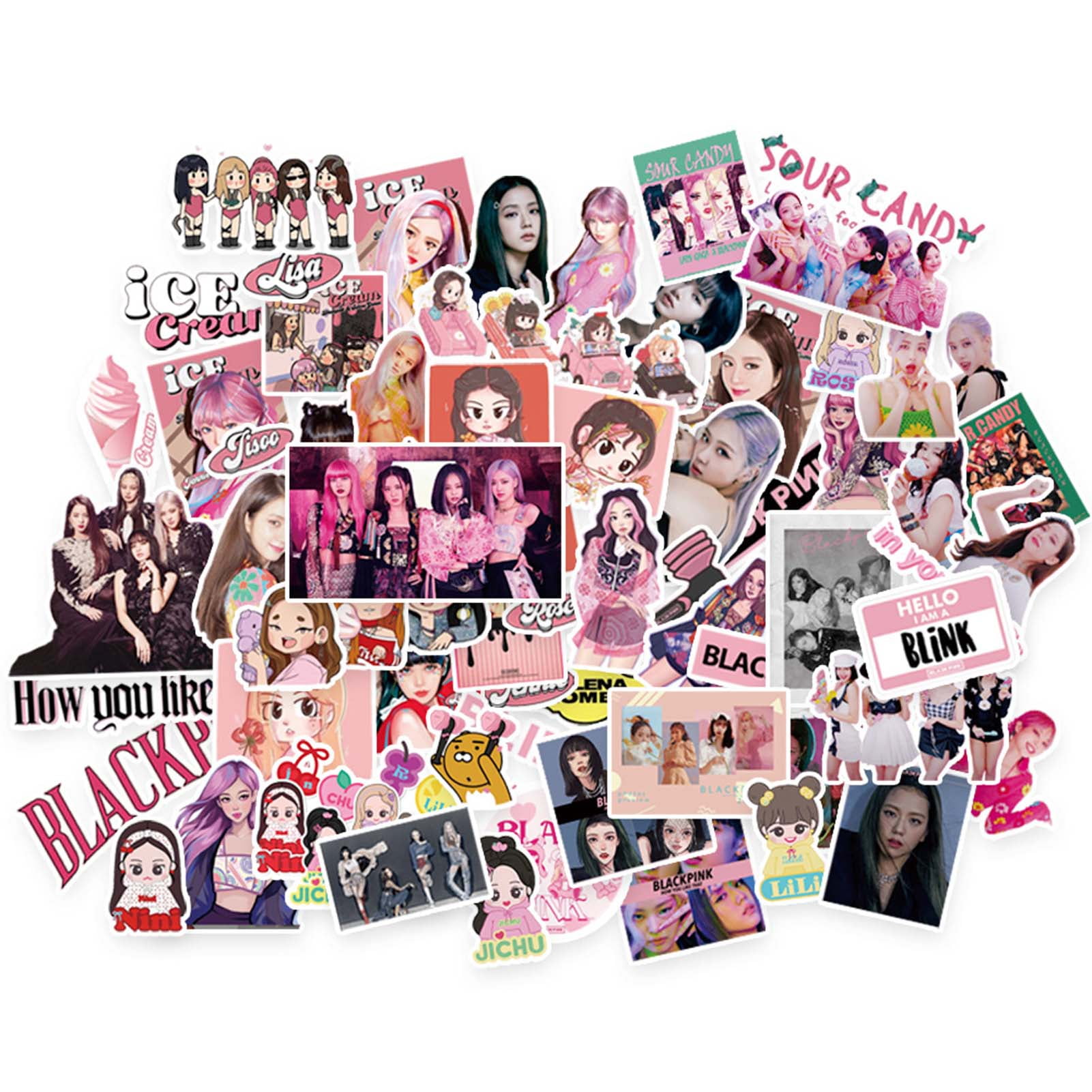 kaboer engao women s t shirt korean pop singer combination printing t shirt 77pcs laptop skateboard sticker walmart com