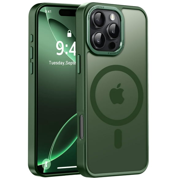 Funda de teléfono Newfuture diseñada para iPhone 16 Pro, color verde oscuro
