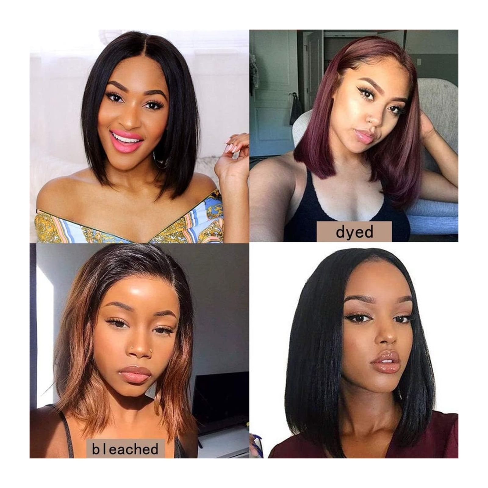 Natural Color Full Head Short Straight Wig Human Hair Glueless U Part Wigs  Clip in Half Wig For Women Brazilian Human Hair