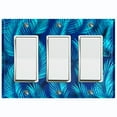 thumbnail image 1 of Metal Light Switch Plate Cover Jungle Tropical Leaves Blue Palm JGL002, 1 of 13
