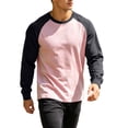 thumbnail image 3 of Umfun Men's & Big Men's Raglan Sleeve Crewneck T-Shirt Long Sleeve Casual Color Block Top Soft Breathable Sporty Basic Tee for Gym Running Daily Wear Autumn, 3 of 9