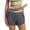 Grey, variant on Women's High Waisted Two-Tone Yoga Shorts, Quick Dry Layered Workout CRZ Yoga Shorts for Women with Liner Black M
