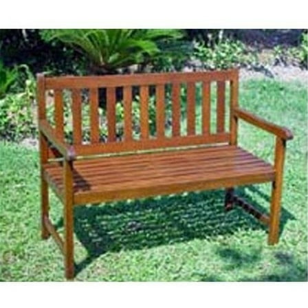 Outdoor Wood Bench Acacia Hardwood - French Country Patio Garden Bench 48"
