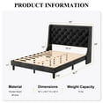 thumbnail image 4 of Walsunny Queen Bed Frame with Storage, Upholstered Platform Bed with Diamond Tufted Headboard and Wingbacks, Wooden Slats Support Easy Assembly, Velvet Black, 4 of 9