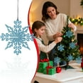 thumbnail image 2 of 12Pcs Snowflakes Christmas Ornaments - 4'' Glittered Snowflakes Decorations Christmas Hanging Snowflake Decorations for Winter Christmas Tree Decorations Craft Snowflakes(Blue,3.9x3.9"), 2 of 9