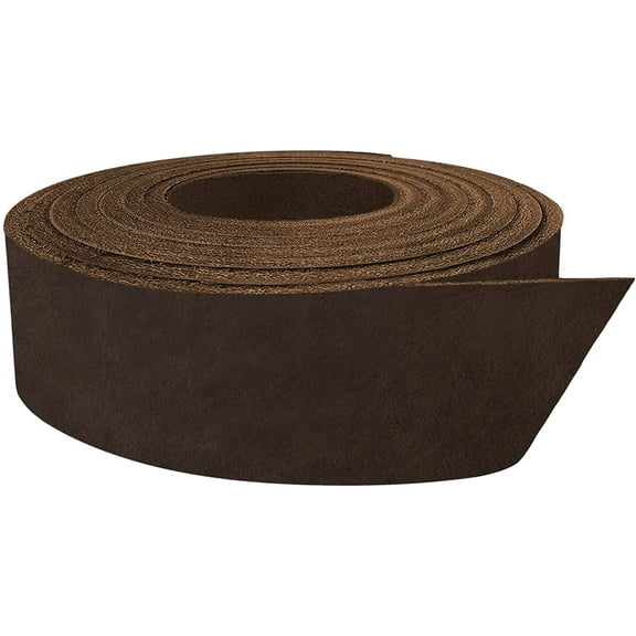 European Leather Work 5-6 oz. 2-2.4mm Vegetable Tanned Leather Belt Blanks Size: 6"x40" - Dark Brown Color Shrunken Grain Cowhide Leather Straps/Strips for DIY, Tooling, Engraving, Carving