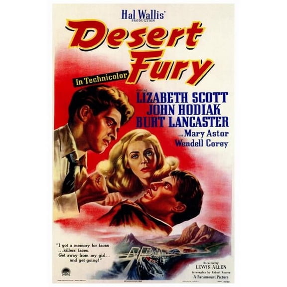 Pop Culture Graphics MOVEF9179 Desert Fury Movie Poster Print, 27 x 40