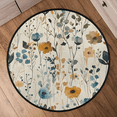 thumbnail image 6 of CURLYOOT Round Rug 3ft Flower Area Rug, Washable Circle Mat Non Slip Floor Carpet Mat, Poppy Floral Soft Indoor Rugs for Entryway Living Room Dining Room Bedroom, 6 of 7