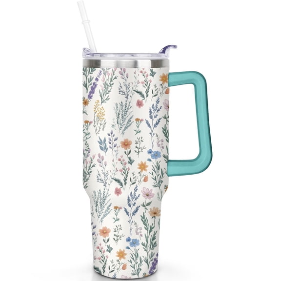 40oz Flowers and Plants Travel Must Haves Tumbler with Spill Proof Lid Straw 40 oz Flowers and Plants Theme Tumbler with Handle Double Insulated Durable Travel Cup Flowers and Plants Lover Gifts