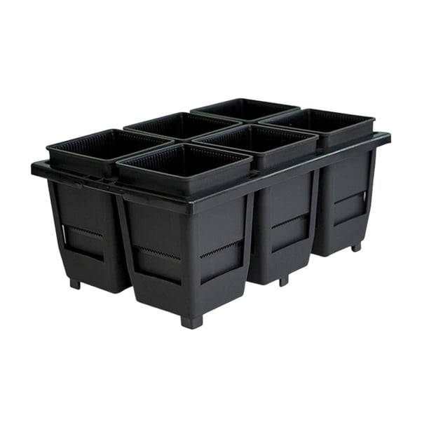Macetas cuadradas para vivero, macetas decorativas para plantas, macetas para germinar semillas, para plantar hortalizas en interiores o en el balcón. 8 cm negro