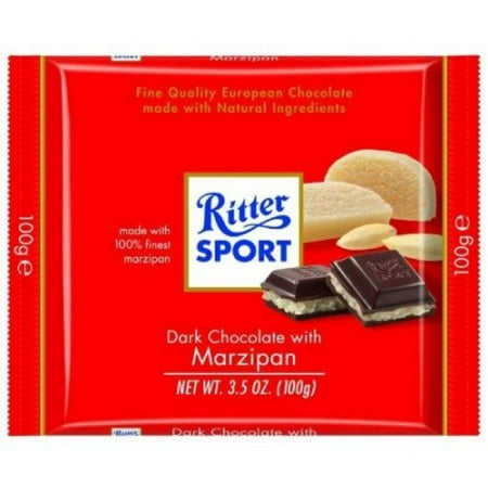 - 2 Pack - Ritter Sport Dark Chocolate Bars, 3.5 oz Bars, With Marzipan 12 ea