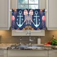 thumbnail image 2 of Yayeee Kitchen Curtains Tier Pair Light Filtering 27"x36" Rod Pocket Short Cafe Window Panel, Blue Anchor, 2 of 7