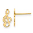 thumbnail image 1 of Quality Gold YE2116 14K Yellow Gold Polished Treble Clef Note Post Earrings, 1 of 1