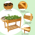 thumbnail image 4 of Raised Garden Bed with Legs, Wood Elevated Planter Box, Outdoor Planter Boxes with Storage Shelf Gardening for Backyard Balcony, Vegetable, Herb, Flower, 4 of 7