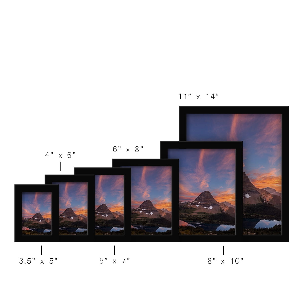 Modern 11 in. x 14 in. Black Picture Frame (Set of 4)