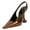 Brown, variant on FSJ Women Graceful Closed Toe Slingback Pumps Special Flared Kitten High Heel Adjustable Strap Ladies Sexy Formal Wedding Party Dress Shoes Size 8 Brown