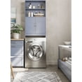 thumbnail image 2 of Over The Toilet Storage, Taller Bathroom Organizer Space-Saving Storage Cabinet with Adjustable Shelves and Double Doors, 77 in H, Grey, 2 of 5