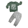 thumbnail image 3 of ZHOGXU Big Kids Boys Outfit Long Sleeve Letter Print Pullover And Jogger Comfortable Two Piece Sets For Casual Daily Wear Green 0-6 Month, 3 of 3